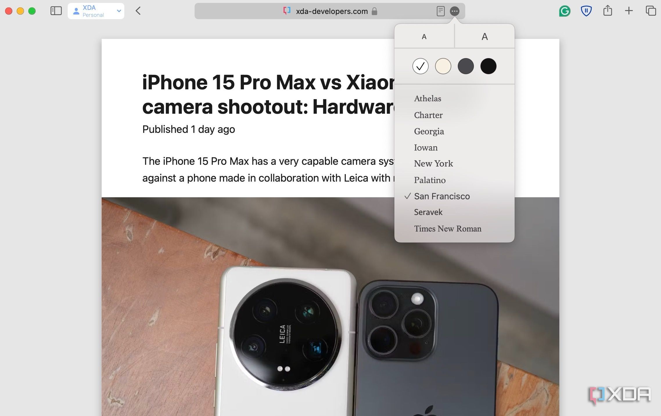 Safari reader mode