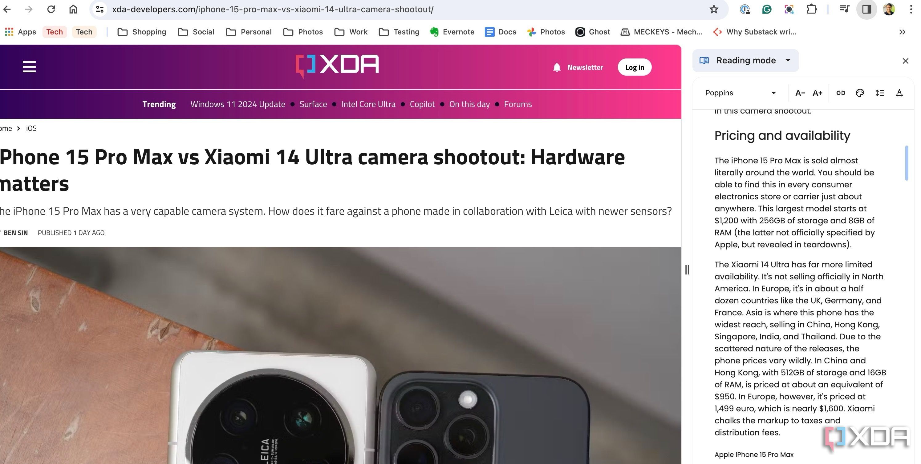 Chrome reader mode