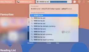 Instant conversion in Safari