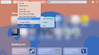 Create tab groups in Safari