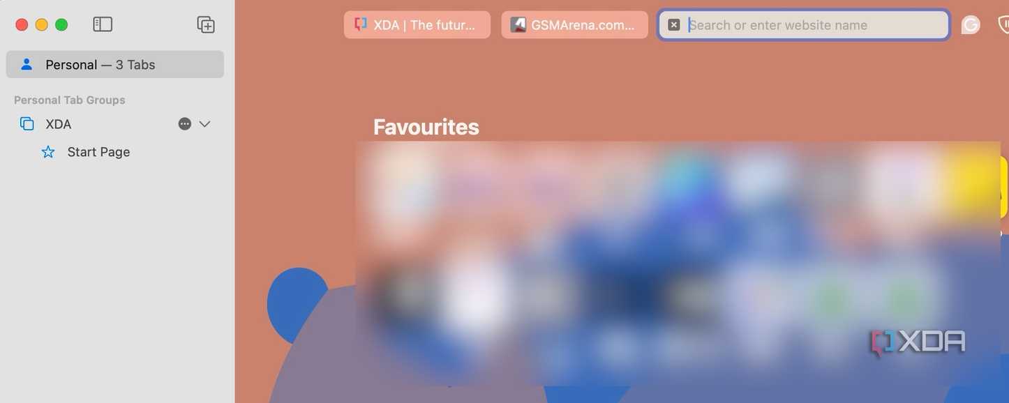 Safari tab groups from the sidebar