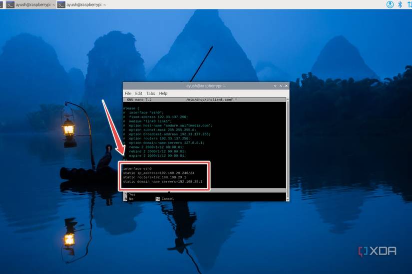 The new parameters in the dhclient.conf file