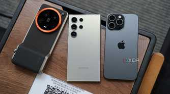 xiaomi 14 ultra, s24 ultra and iphone 15 pro max side by side on a table