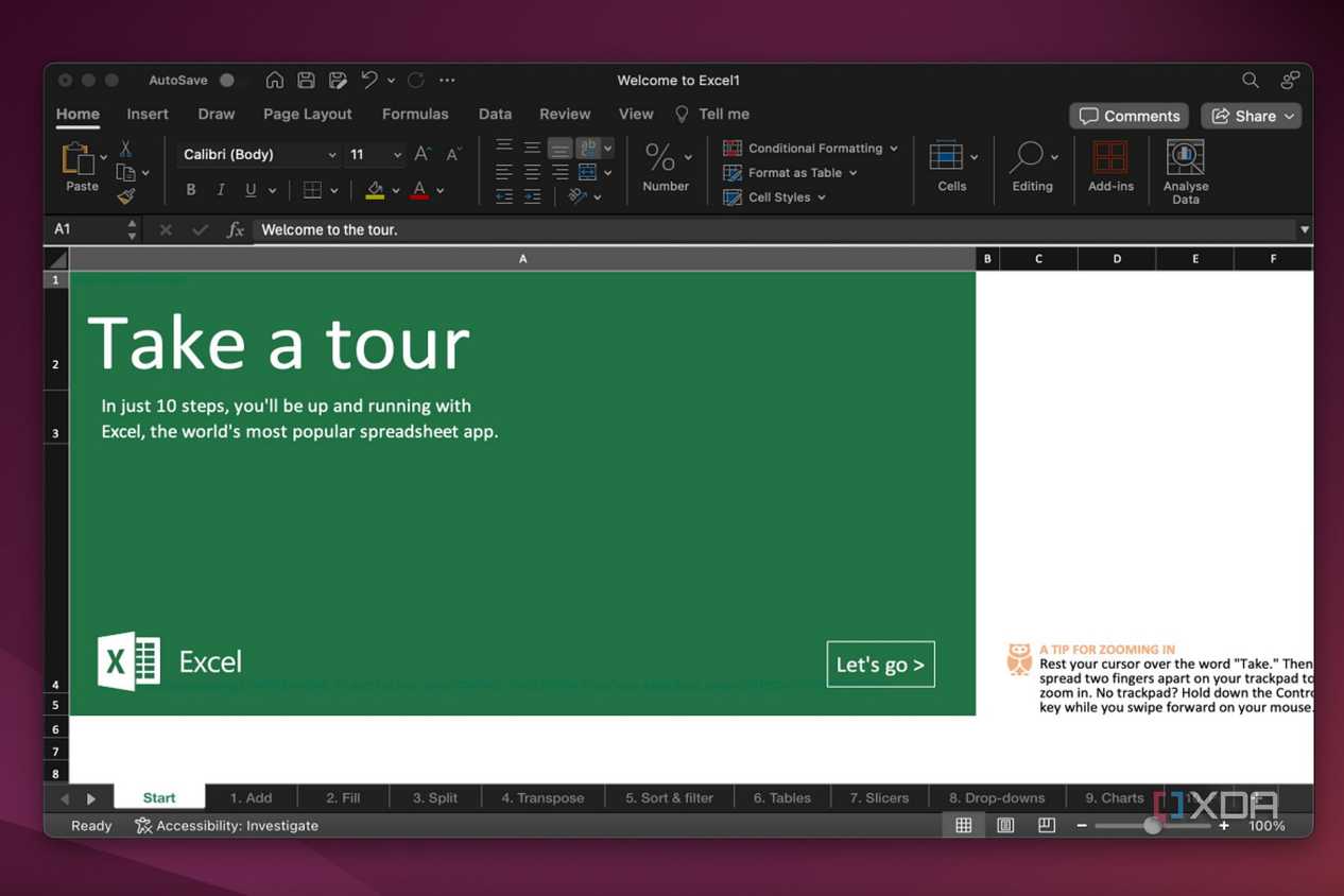 Screenshot showing Microsoft Excel on a Mac