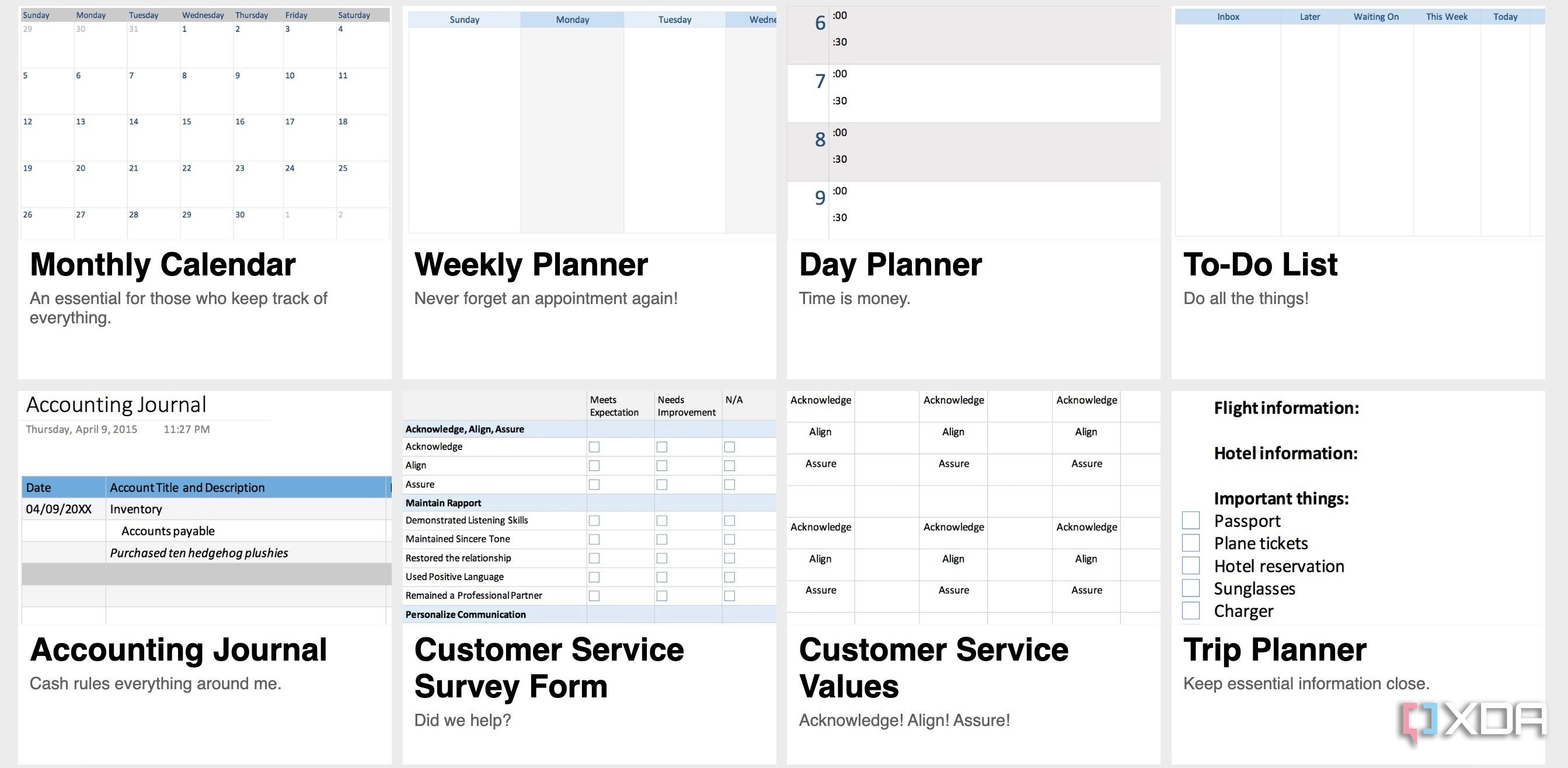 OneNote templates