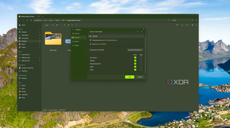 Screenshot of the Files app with a Properties dialog open showing the security settings for a file