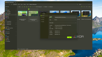 Screenshot of the Files app showing a Properties dialog