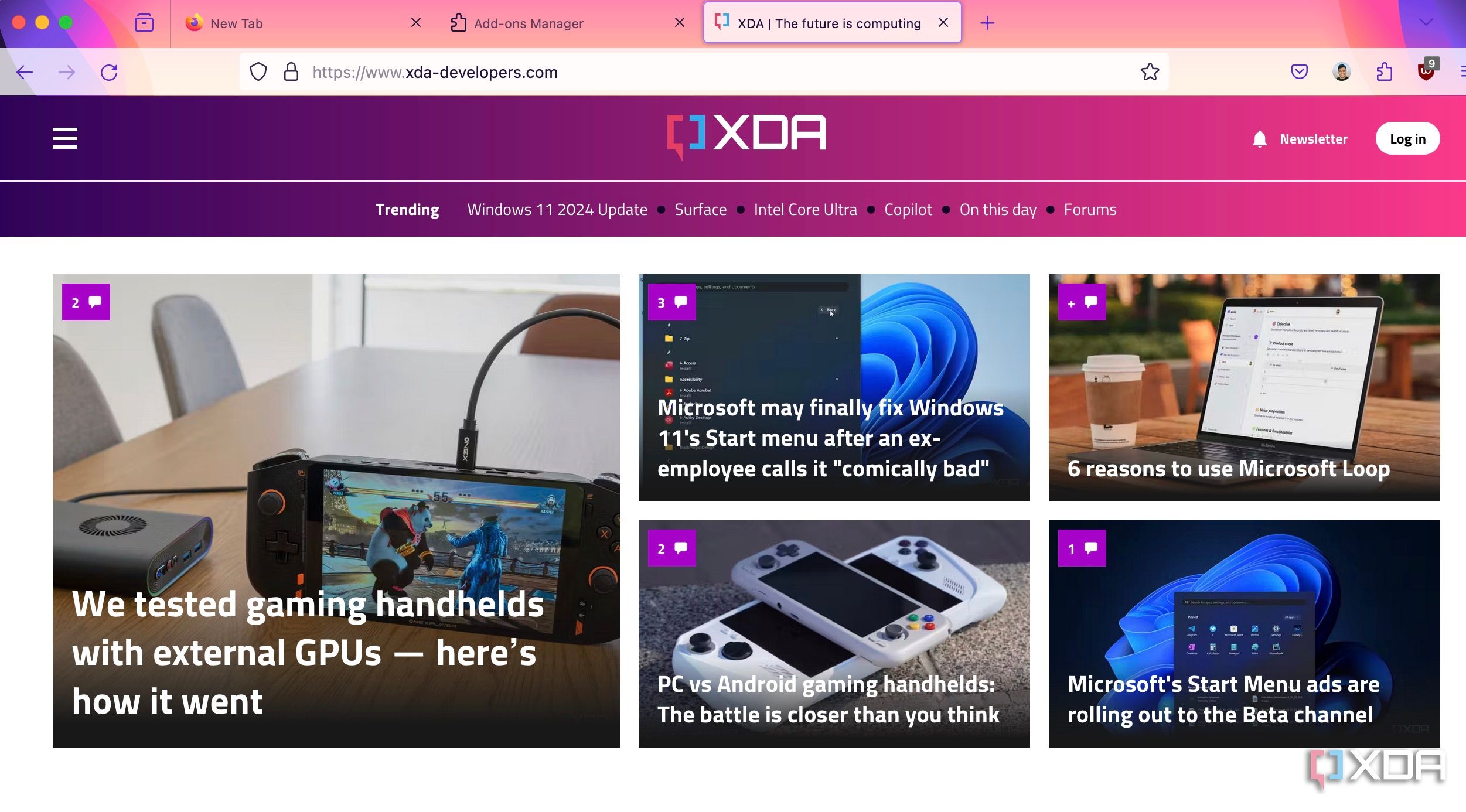 Firefox web browsing