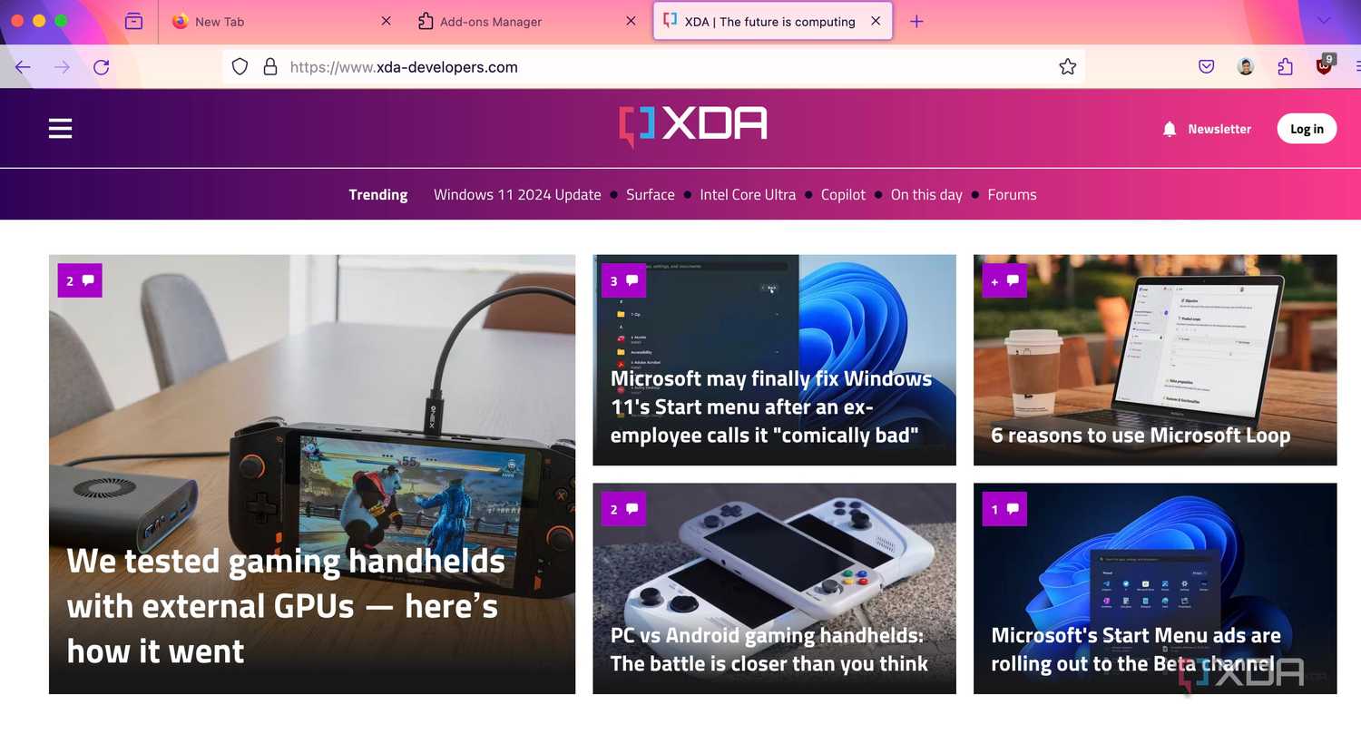 Firefox web browsing