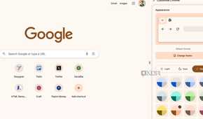 Google Chrome appearance menu