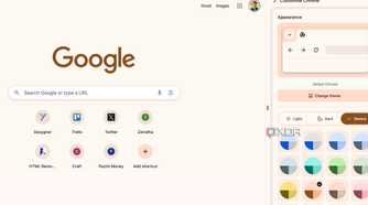 Google Chrome appearance menu