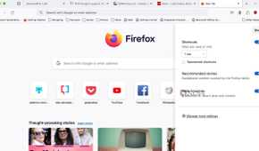 Firefox home screen customization