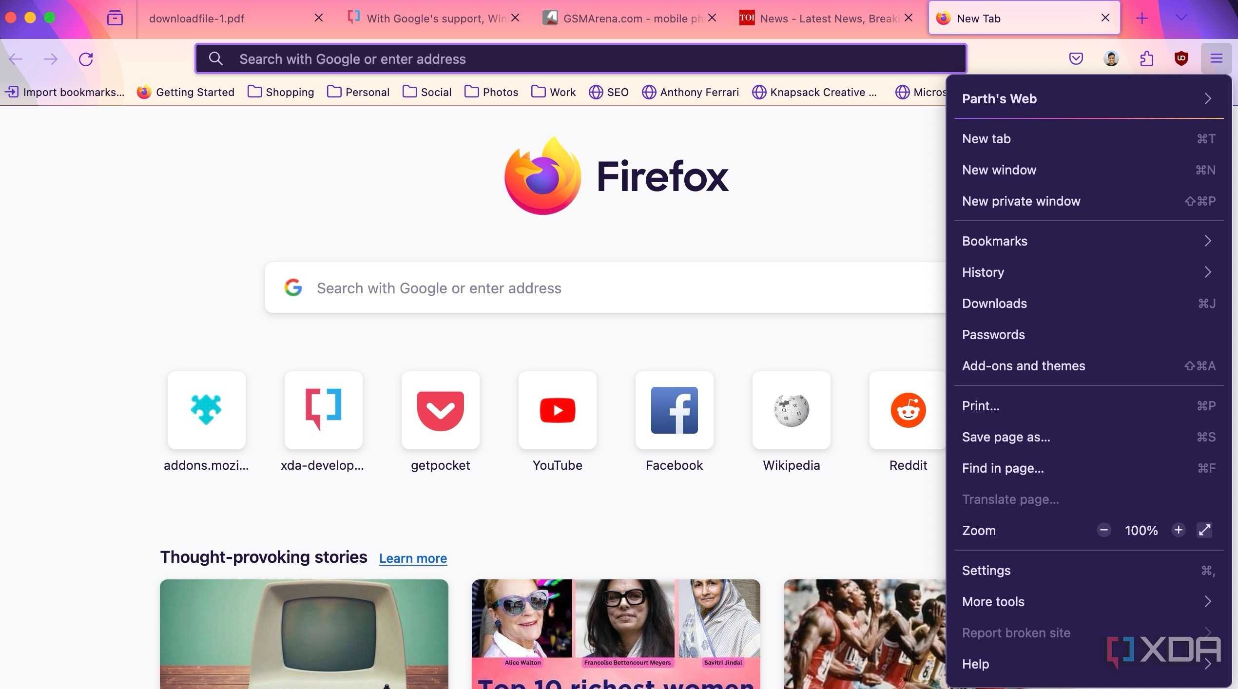 A new theme in Firefox