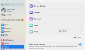 Focus mode on Mac