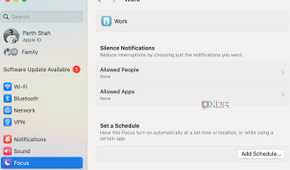 Focus settings on Mac