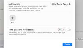 Allow notifications for focus mode on Mac