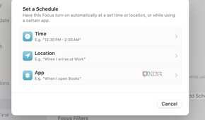 Set a schedule for focus on Mac