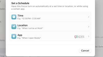 Set a schedule for focus on Mac