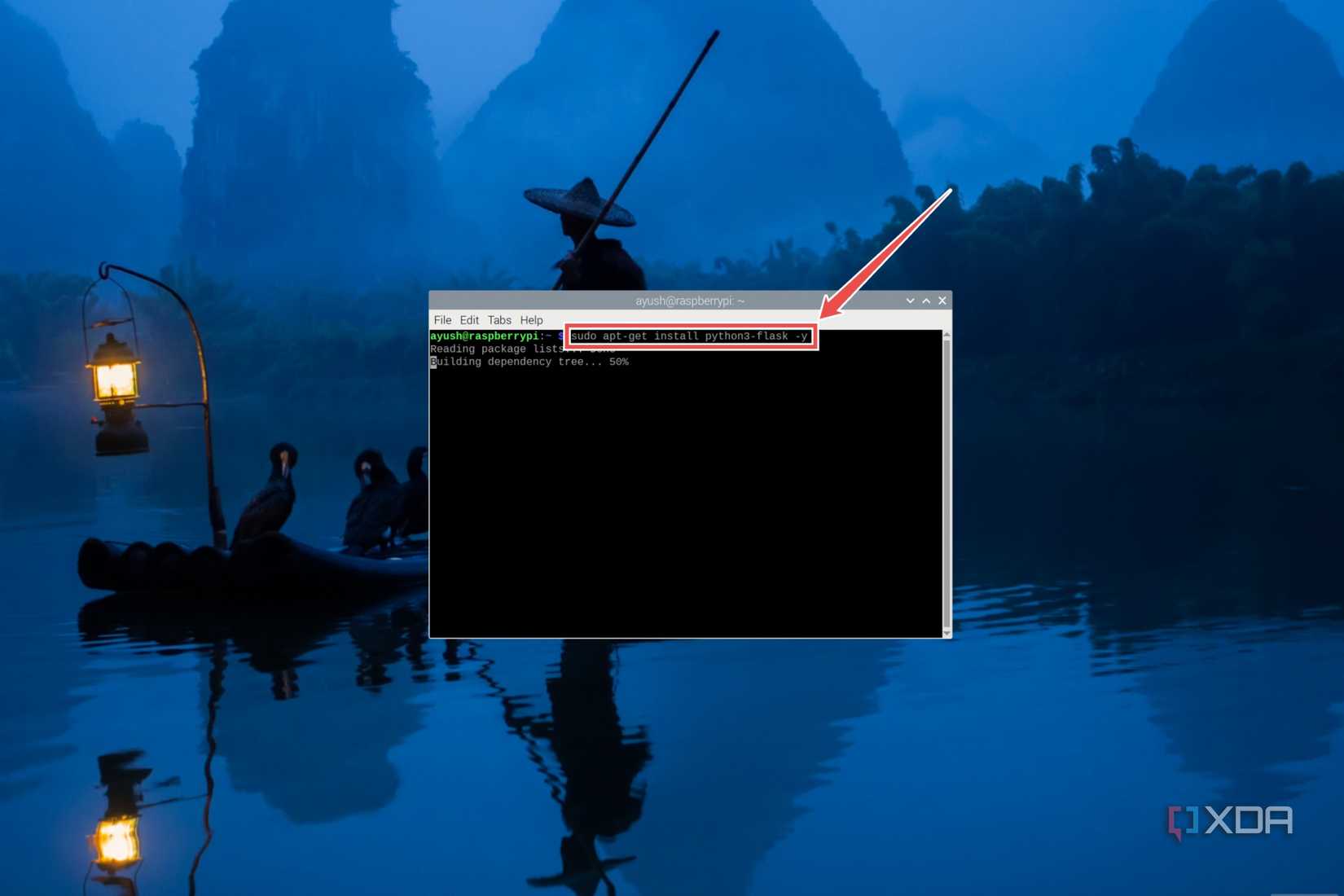 The command to install Flask