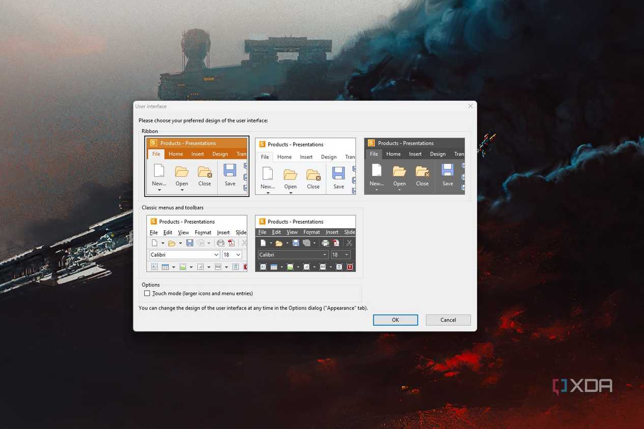 Screenshot of Presentations interface, a free PowerPoint Alternative from SoftMaker FreeOffice suite.