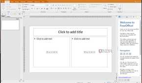 Screenshot of Presentations, a free PowerPoint Alternative from SoftMaker FreeOffice suite.