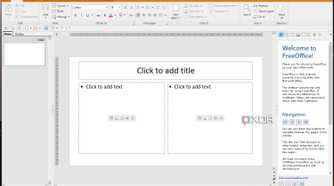 Screenshot of Presentations, a free PowerPoint Alternative from SoftMaker FreeOffice suite.