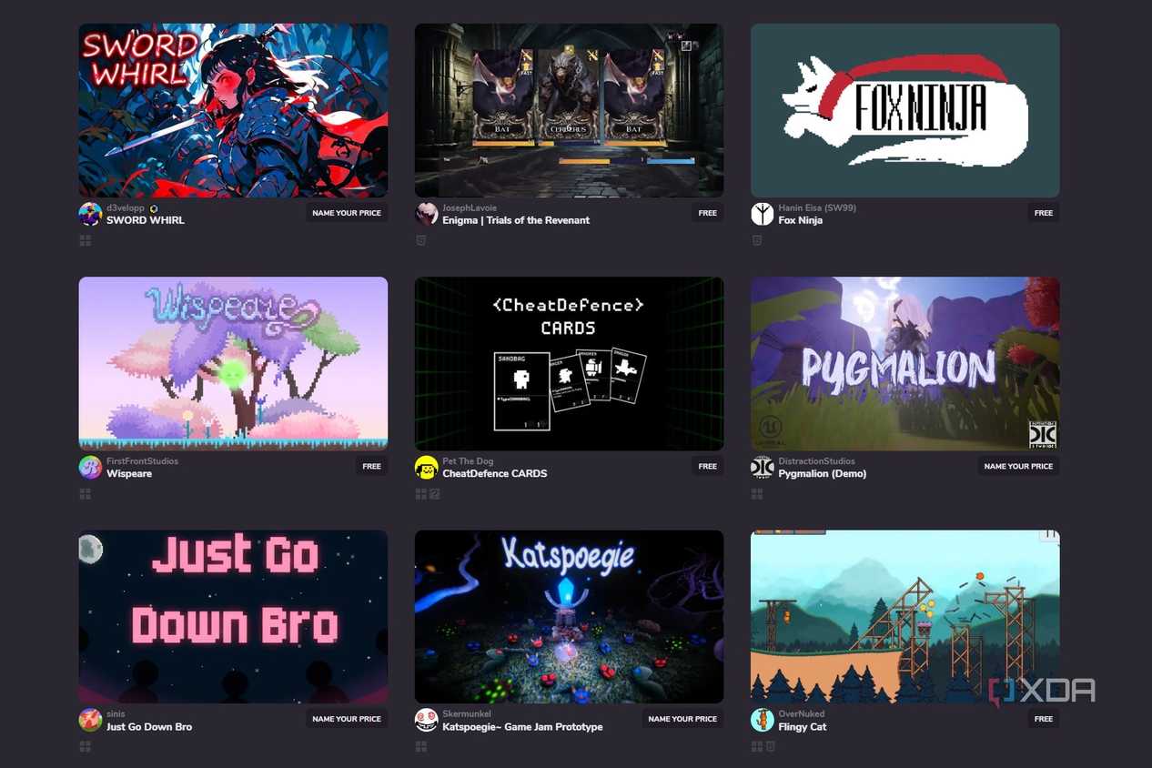Screenshot of free hot games on Game Jolt