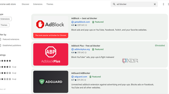 Google chrome extension store page showing ad blockers