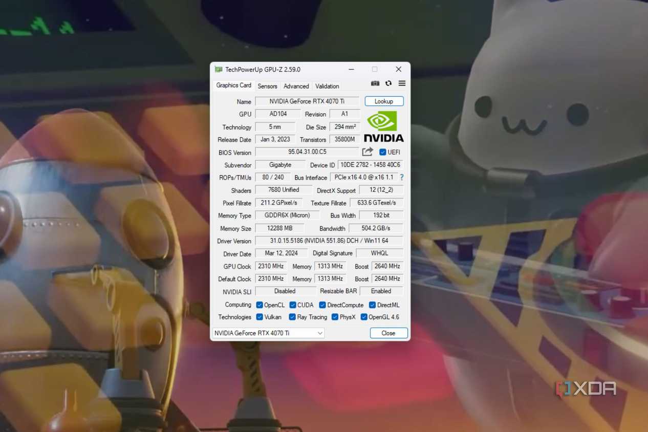 A screenshot showing the GPU-Z utility running on Windows.