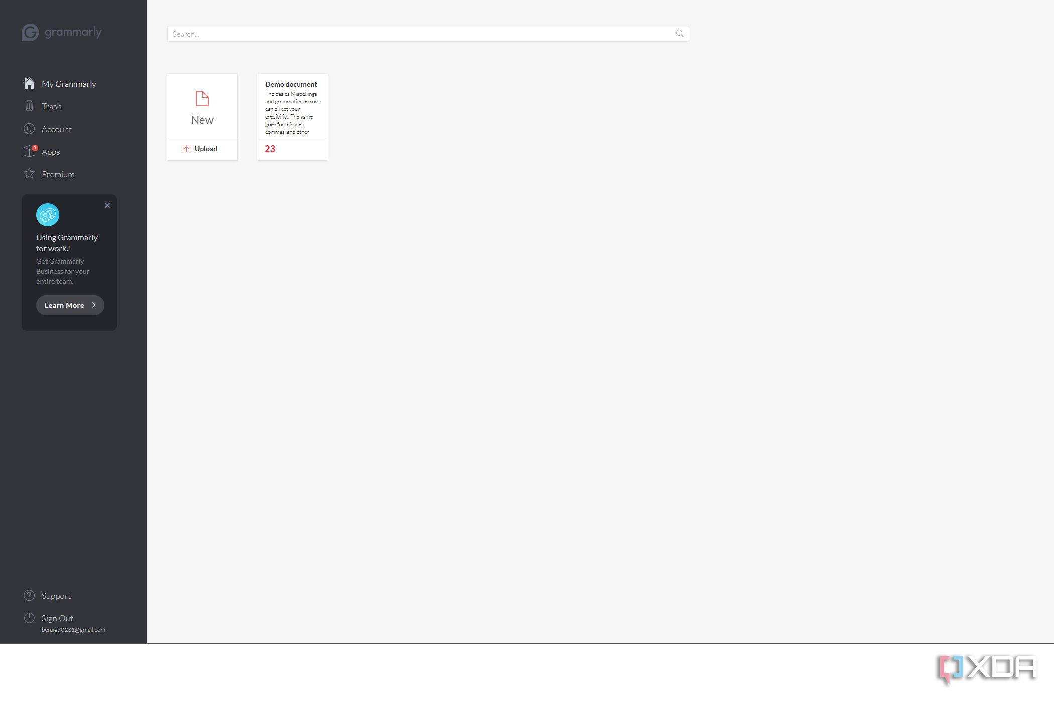 grammarly online document page