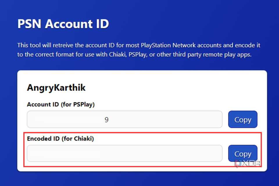 A screenshot showing the highlighted Encoded ID text box.