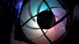 Rear view of the Iceberg Thermal IceFLOE Oasis 360 RGB fan