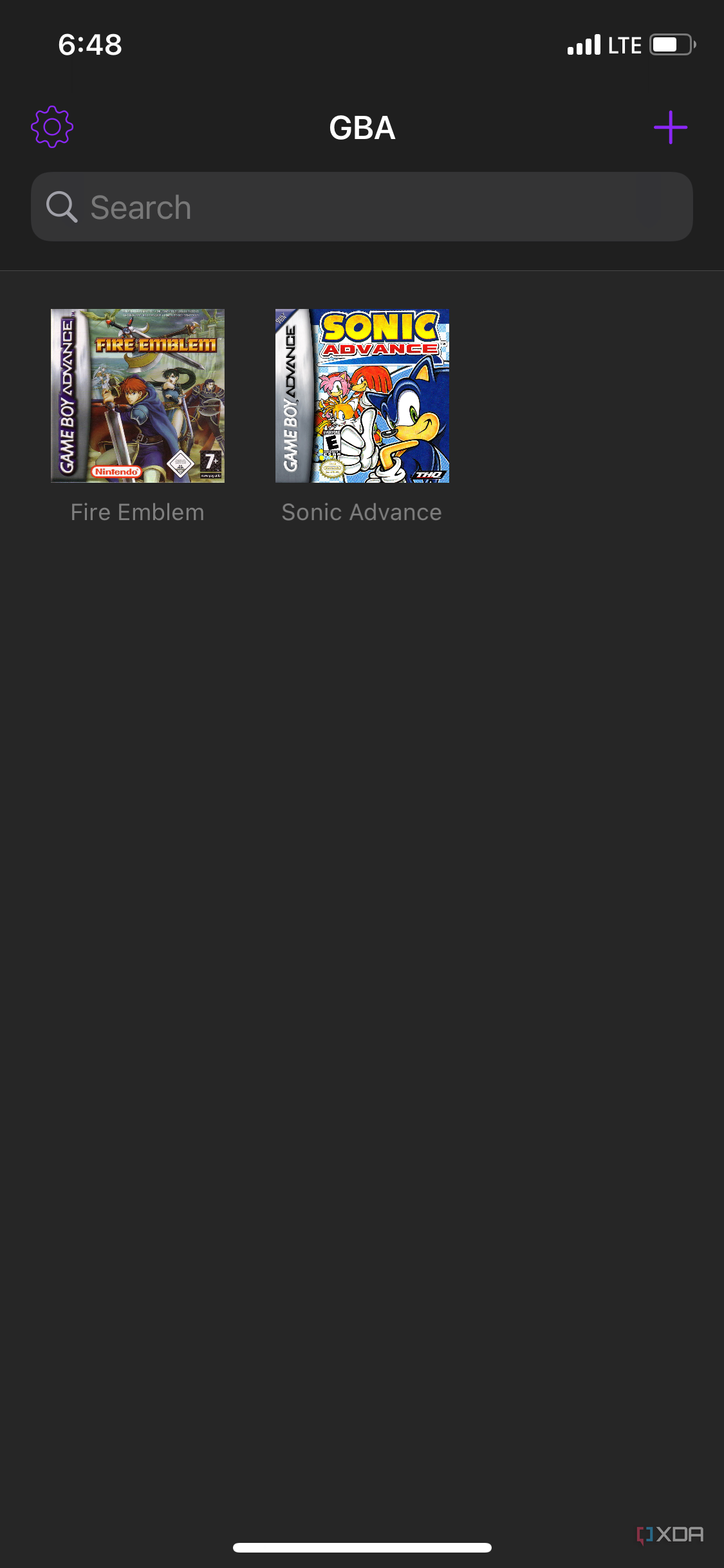 Uno screenshot iOS dell'app Delta che mostra la grafica della scatola personalizzata per Fire Emblem.