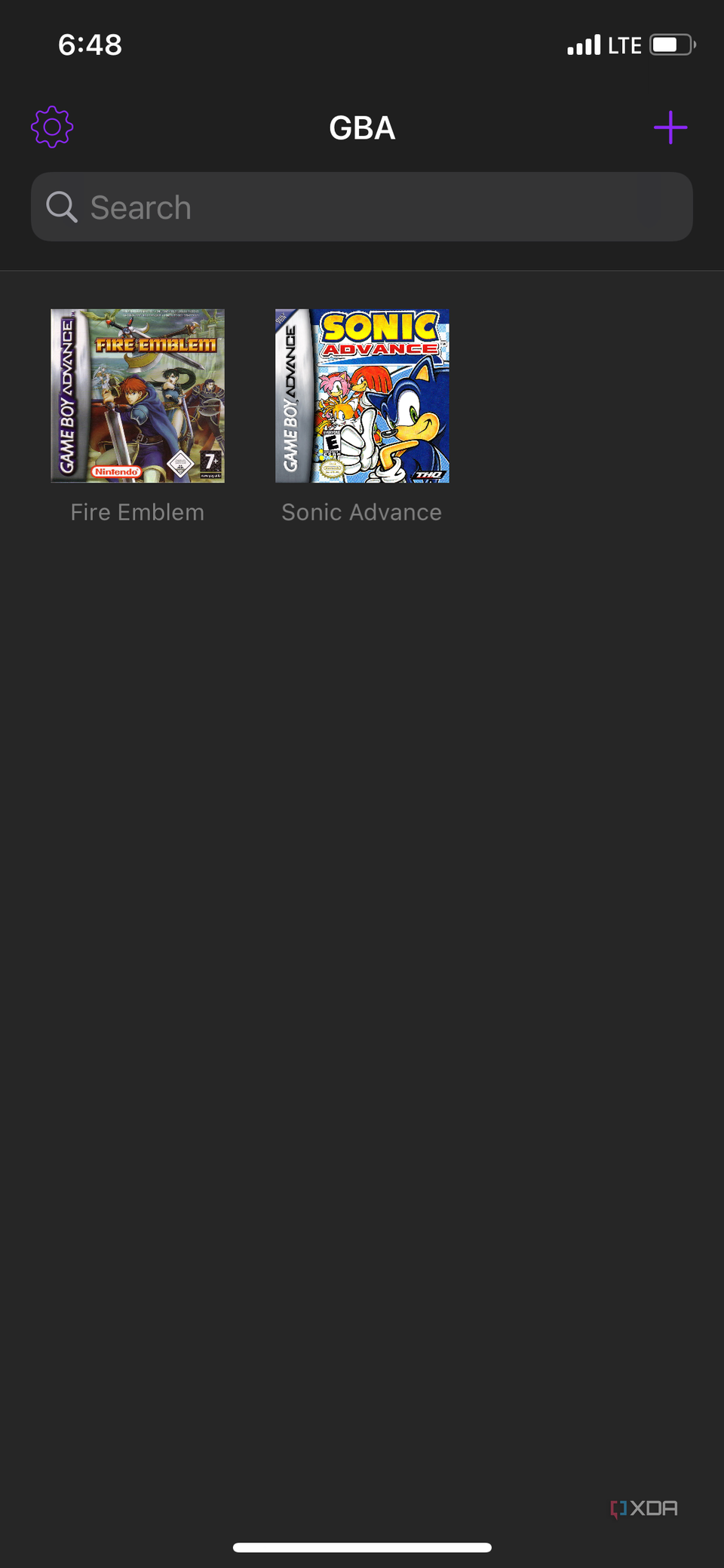An iOS screenshot of the Delta app showing custom box art for Fire Emblem.