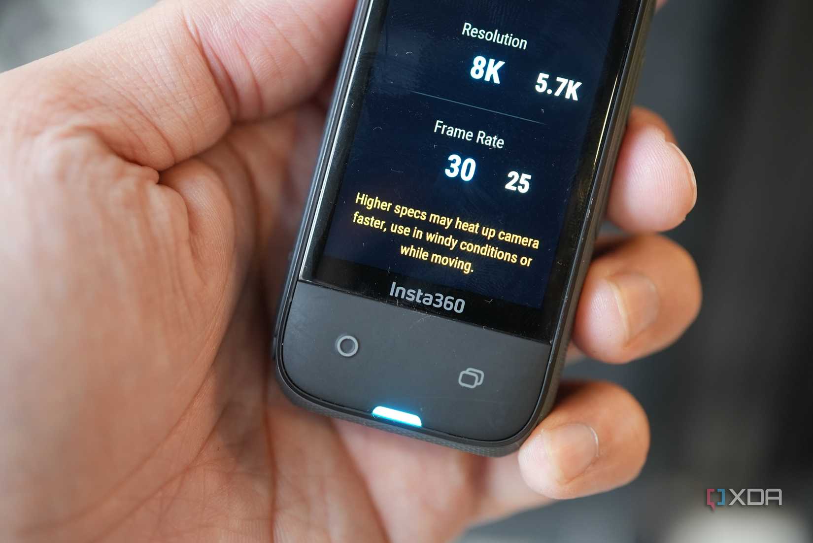 8K warning on the Insta360 X4