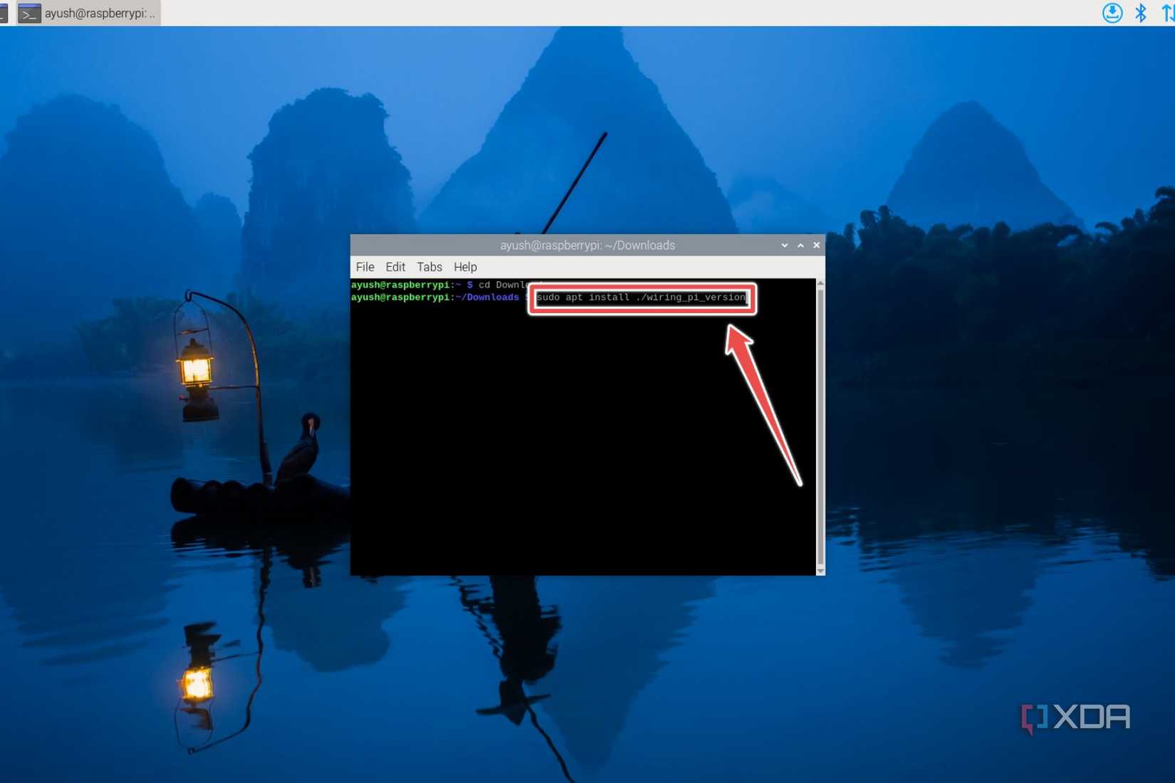 The command to install WiringPi 