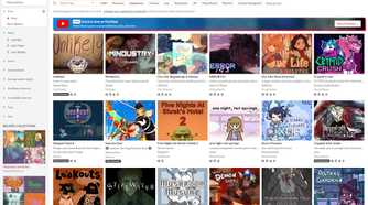 Screenshot of Android games on Itch.io