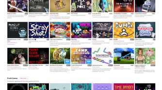 Screenshot of Itch.io home page