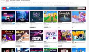 Screenshot of platformer games on Itch.io