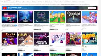 Screenshot of platformer games on Itch.io