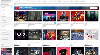Screenshot of shooter games on Itch.io
