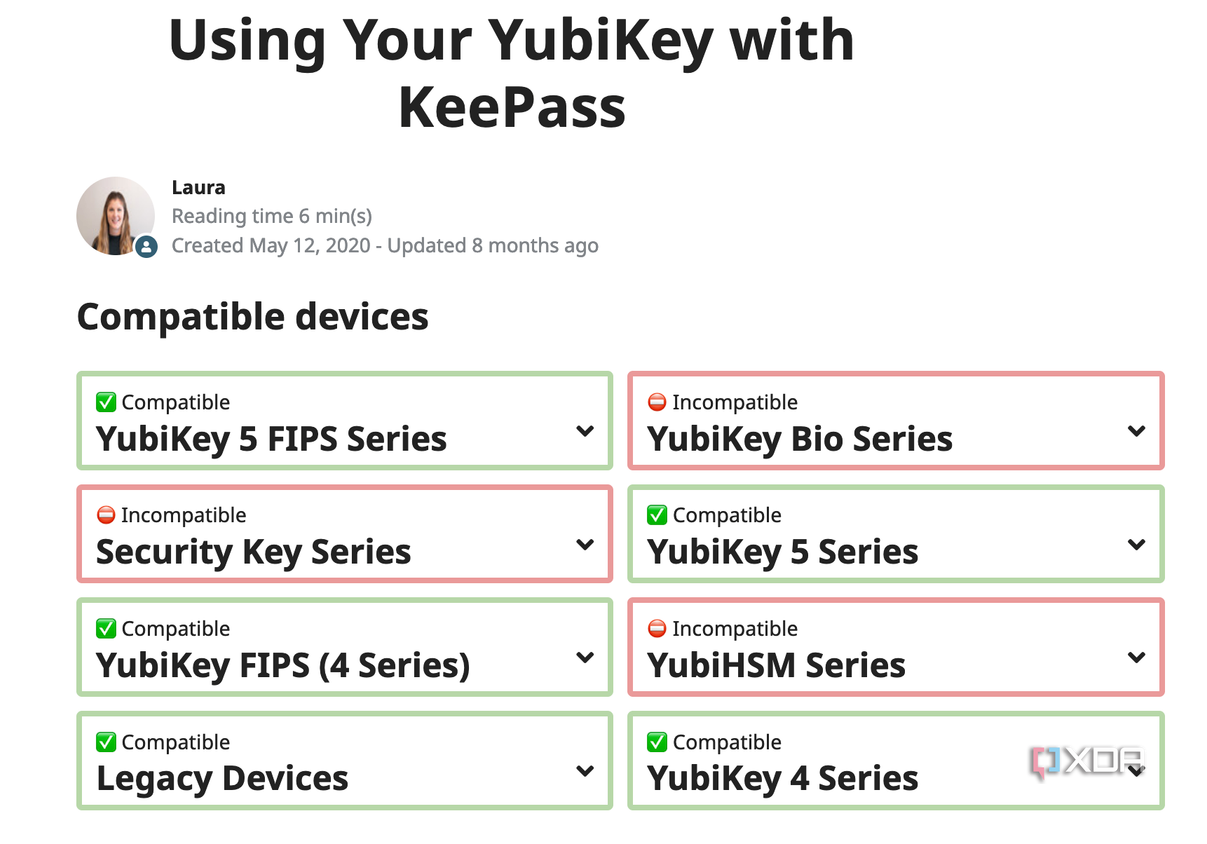 Screenshot of login details for KeePass