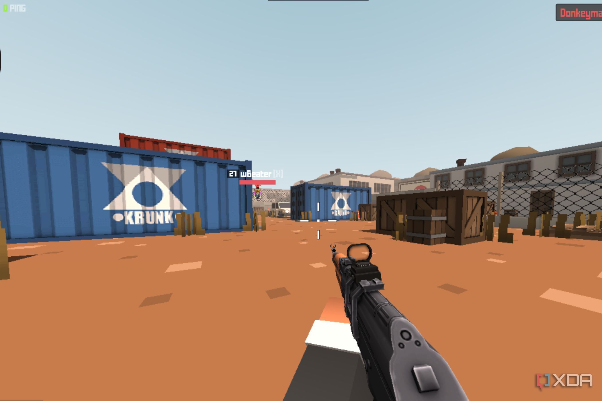A screenshot showing krunker.io gameplay screen.