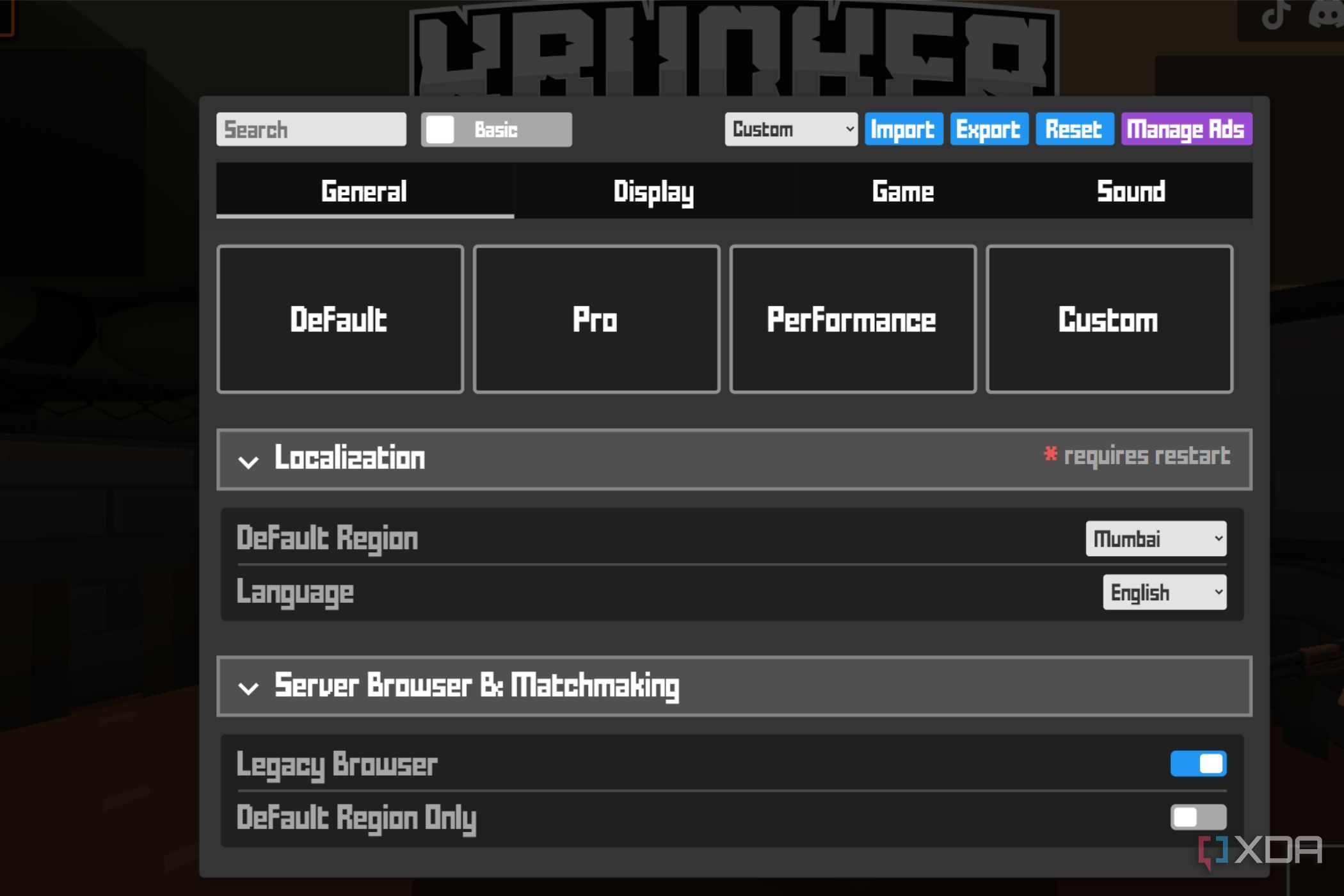 A screenshot showing Krunker.io settings page.