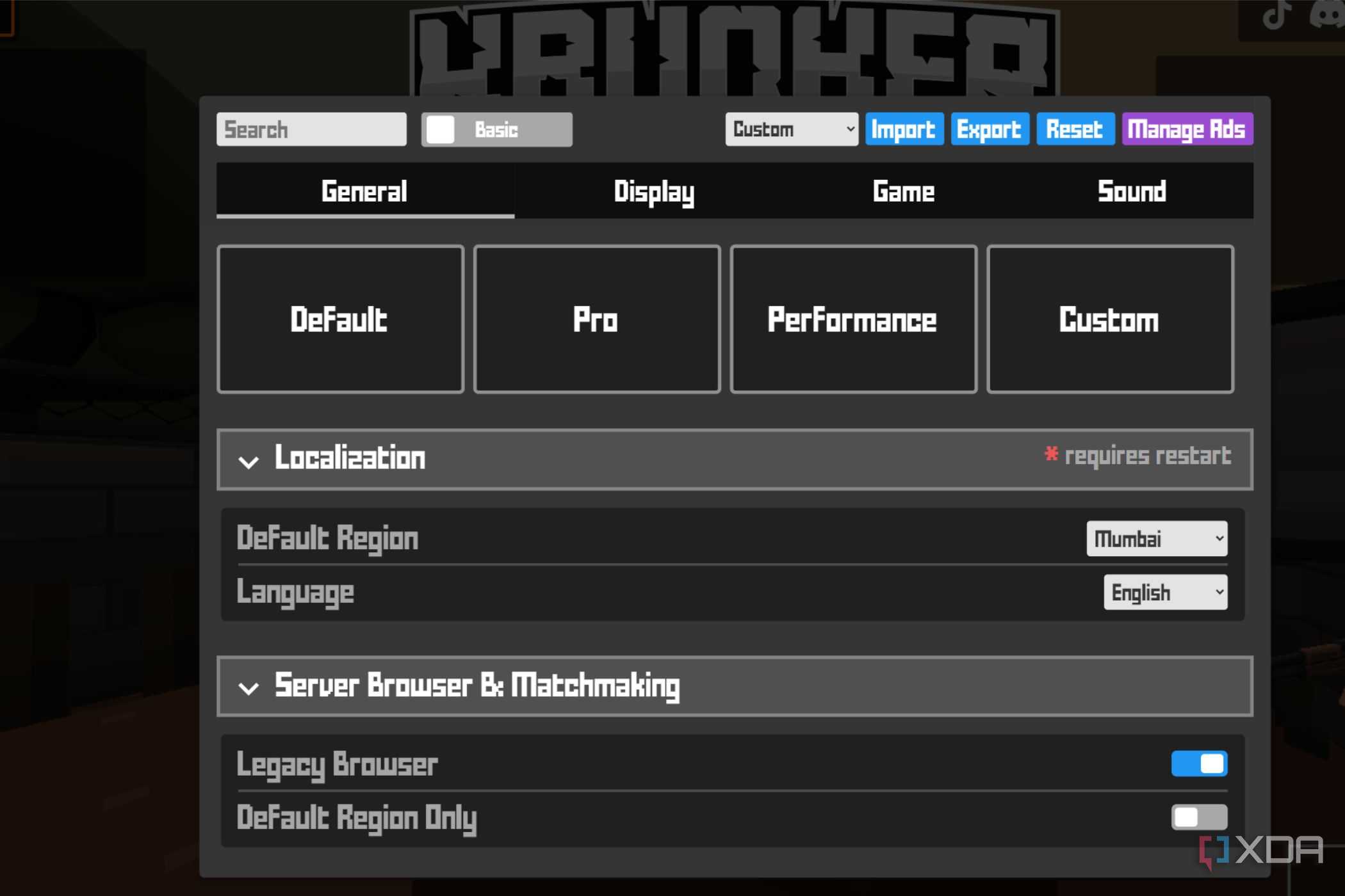 A screenshot showing Krunker.io settings page.