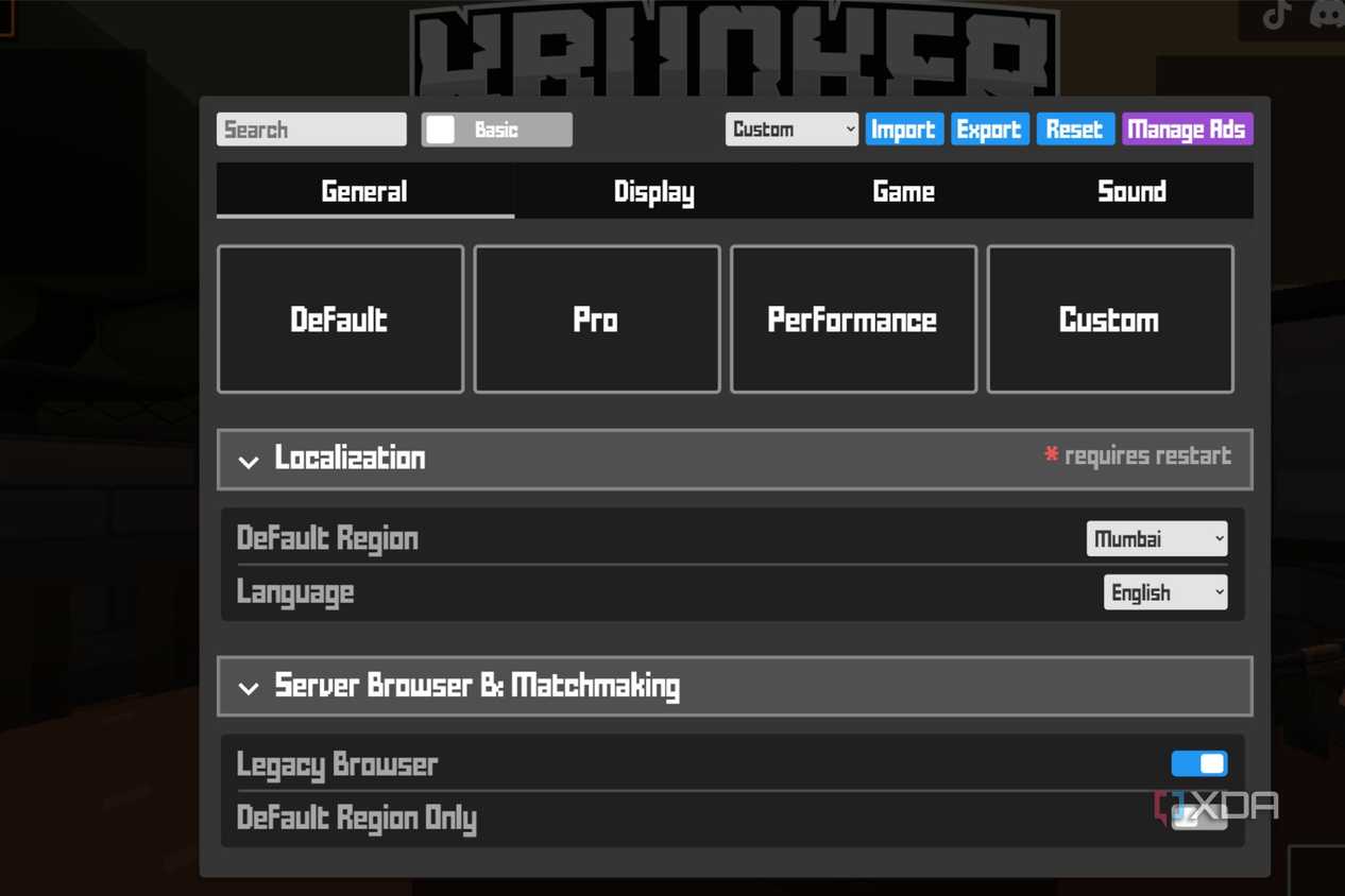 A screenshot showing Krunker.io settings page.