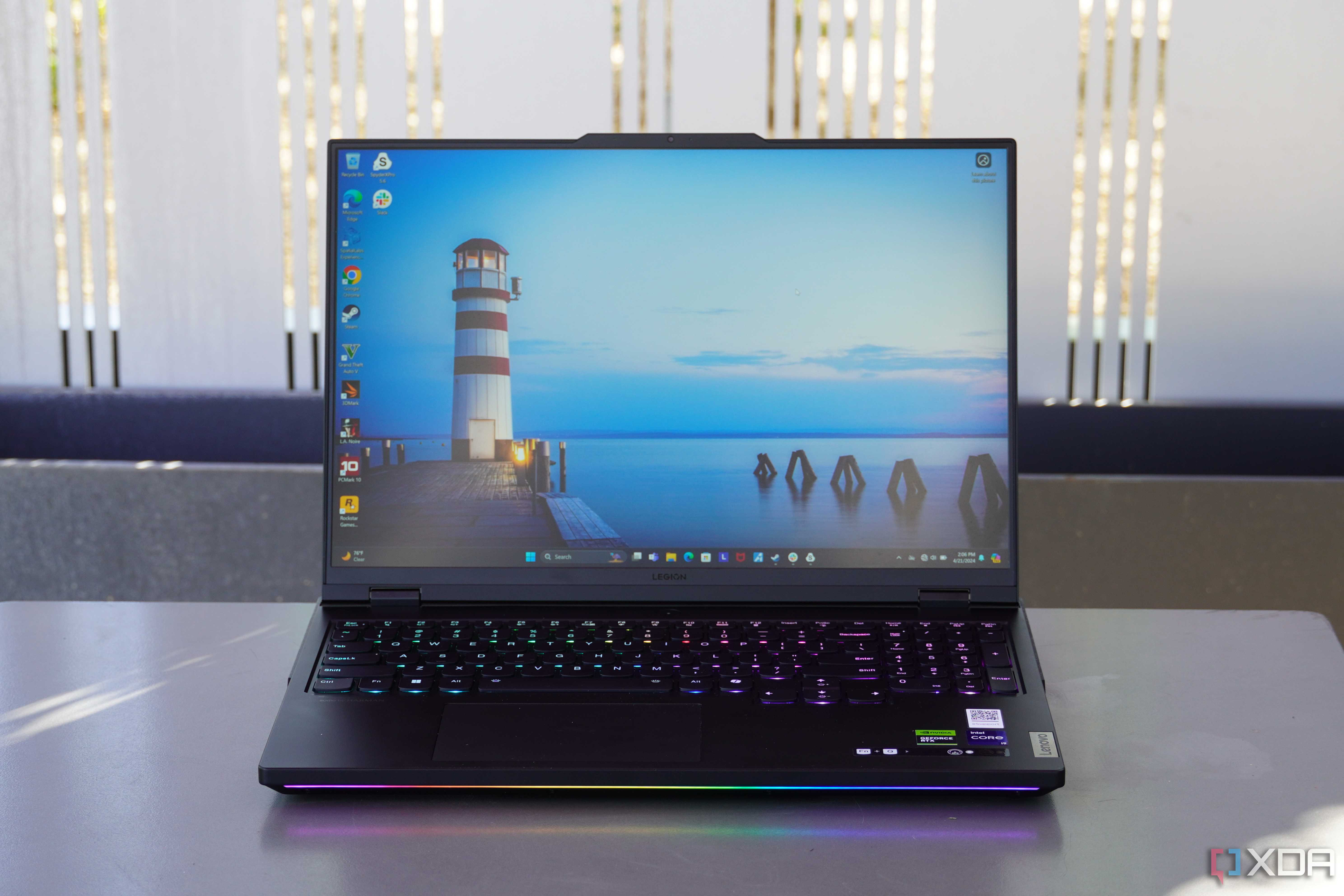 The Lenovo Legion Pro 7i on a table.