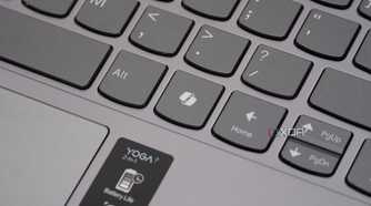 The Copilot key on the Lenovo Yoga 7 laptop.
