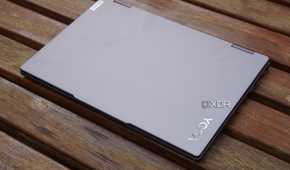A Lenovo Yoga 7 laptop closed.