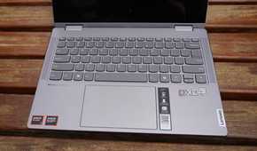 The Lenovo Yoga 7 keyboard and touchpad.